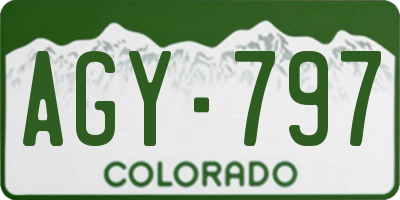 CO license plate AGY797