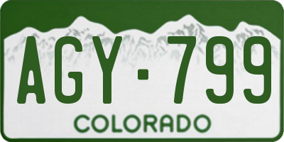 CO license plate AGY799
