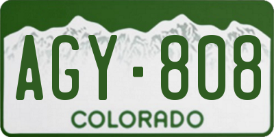 CO license plate AGY808