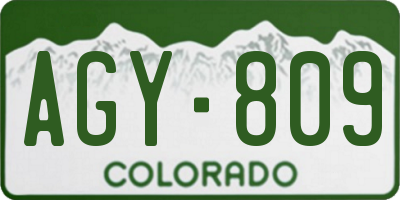 CO license plate AGY809