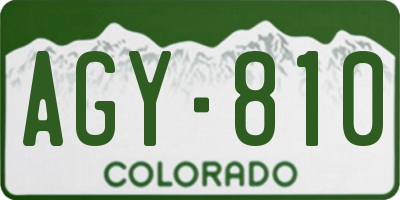 CO license plate AGY810