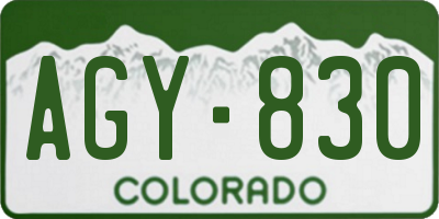 CO license plate AGY830