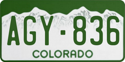 CO license plate AGY836