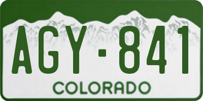 CO license plate AGY841