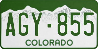 CO license plate AGY855