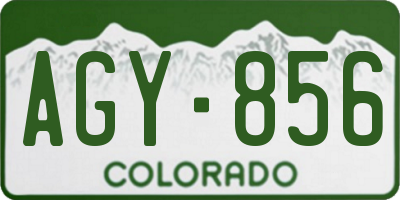 CO license plate AGY856