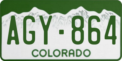 CO license plate AGY864