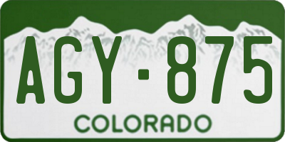 CO license plate AGY875
