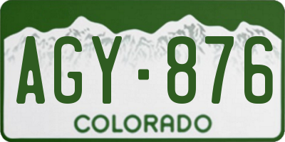 CO license plate AGY876