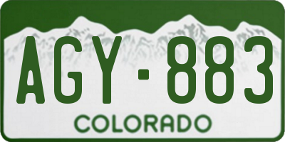CO license plate AGY883