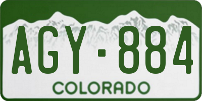 CO license plate AGY884