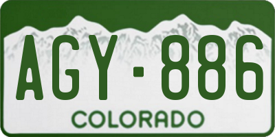 CO license plate AGY886