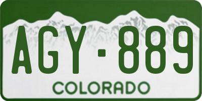 CO license plate AGY889