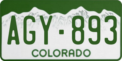 CO license plate AGY893