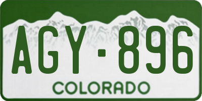 CO license plate AGY896