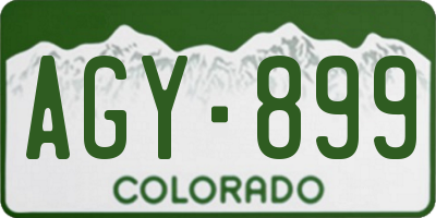 CO license plate AGY899