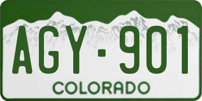CO license plate AGY901