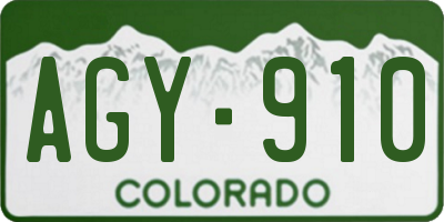 CO license plate AGY910