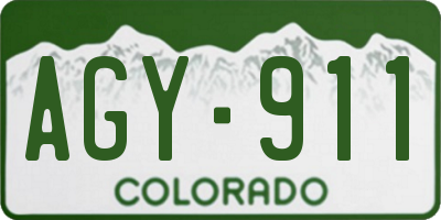 CO license plate AGY911