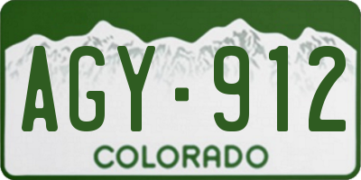 CO license plate AGY912