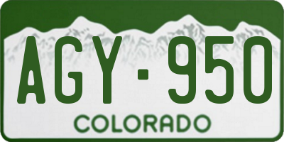 CO license plate AGY950