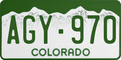 CO license plate AGY970