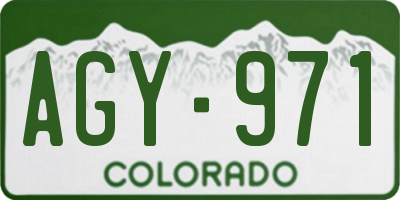 CO license plate AGY971