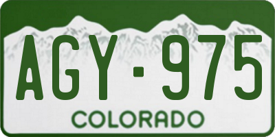 CO license plate AGY975