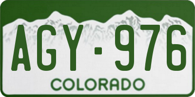 CO license plate AGY976