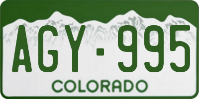 CO license plate AGY995