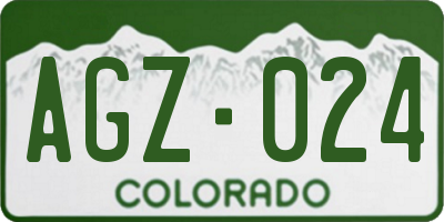 CO license plate AGZ024
