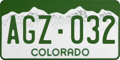 CO license plate AGZ032