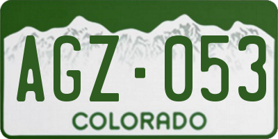 CO license plate AGZ053