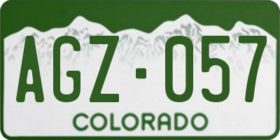 CO license plate AGZ057
