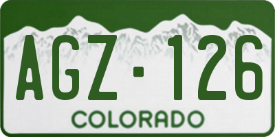 CO license plate AGZ126