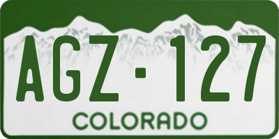 CO license plate AGZ127
