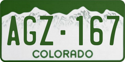 CO license plate AGZ167