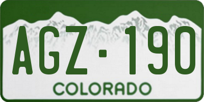 CO license plate AGZ190