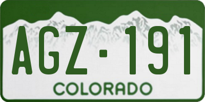 CO license plate AGZ191