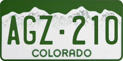 CO license plate AGZ210