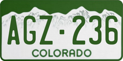 CO license plate AGZ236