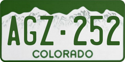 CO license plate AGZ252
