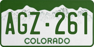 CO license plate AGZ261