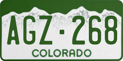 CO license plate AGZ268