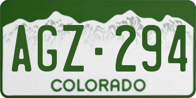 CO license plate AGZ294