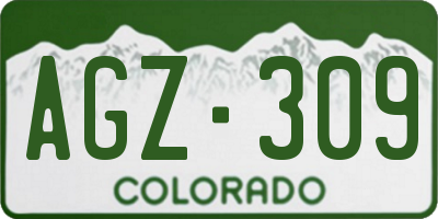 CO license plate AGZ309
