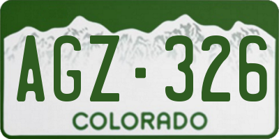 CO license plate AGZ326