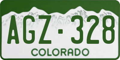 CO license plate AGZ328