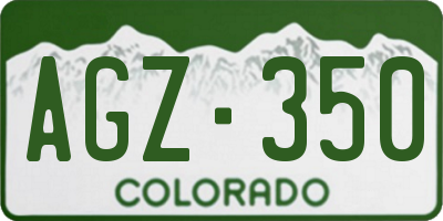 CO license plate AGZ350