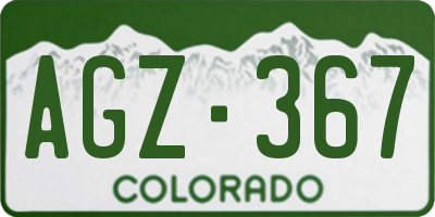 CO license plate AGZ367